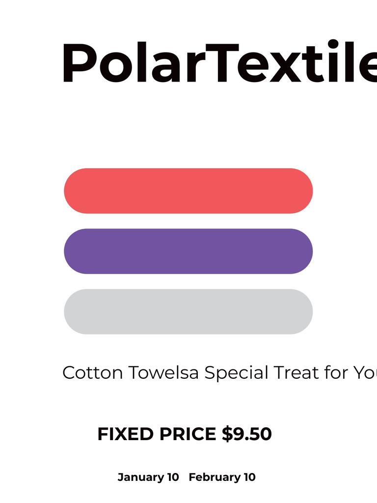 Textile towels offer colorful lines Poster US Πρότυπο σχεδίασης