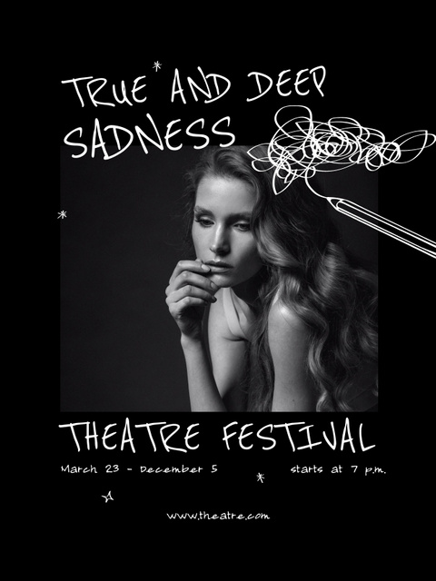 Theatre Festival With Tale On Stage Announcement Poster US – шаблон для дизайна
