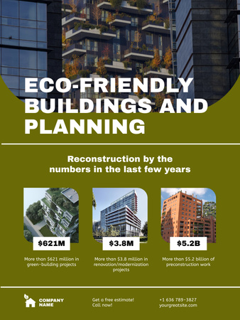 Template di design Pubblicità di servizi di edilizia sostenibile Poster US