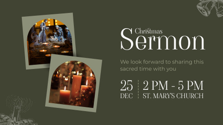Platilla de diseño Christmas Sermon Announcement with Festive Candles Full HD video