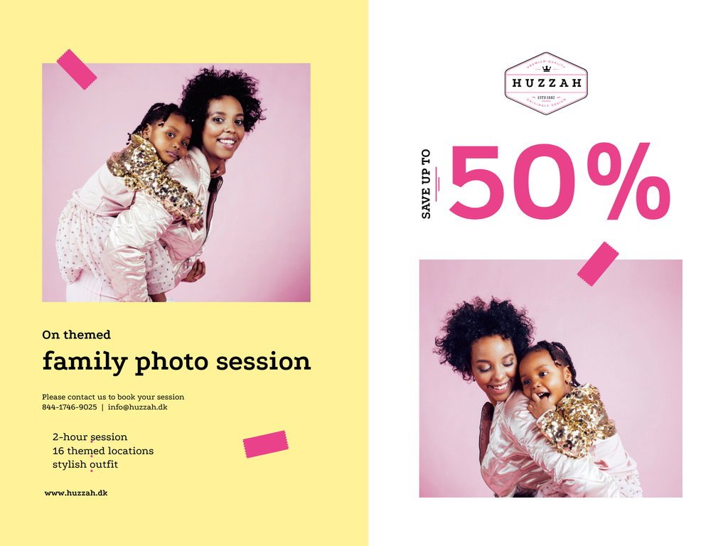 Black Mother and Daughter Photo Shoot Discount Poster 18x24in Horizontal – шаблон для дизайну