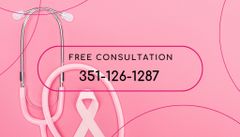 Breast Cancer Center Offer with Pink Ribbon
