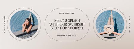 Summer Swimsuits Sale Offer Facebook Video cover Design Template