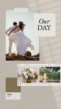 Template di design Happy Couple celebrating Wedding on Nature Instagram Story