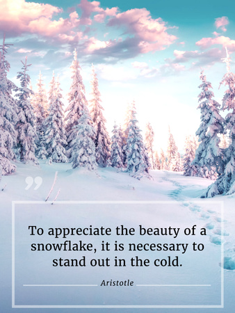 Lainaus lumihiutaleen kauneudesta Poster US Design Template
