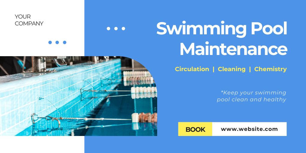 Swimming Pool Maintenance and Development Twitter Modelo de Design