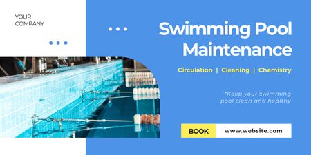 Swimming Pool Maintenance Company Service Offering Twitter Design Template
