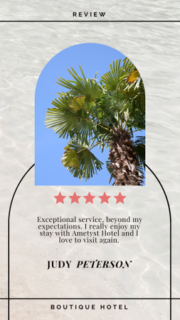 Designvorlage Tourist Review with Palm Tree für Instagram Story