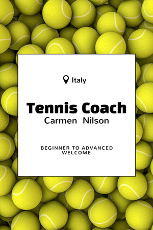 ボール付きのテニス クラスの広告 Postcard 4x6in Verticalデザインテンプレート