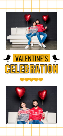 Designvorlage Valentinstag-Feier zusammen mit Luftballons für Snapchat Geofilter