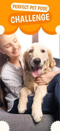 Photo of Beautiful Young Woman and Happy Retriever Snapchat Moment Filter Design Template