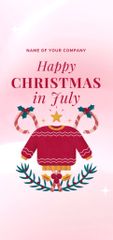 Announcement of Celebration of Christmas in July With Sweater In Red
