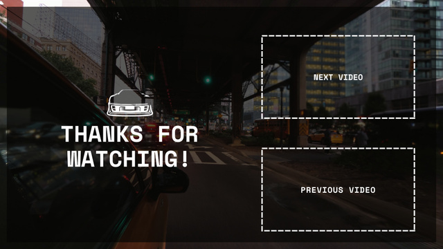 Transportation Video Blog With City Traffic YouTube outro Design Template