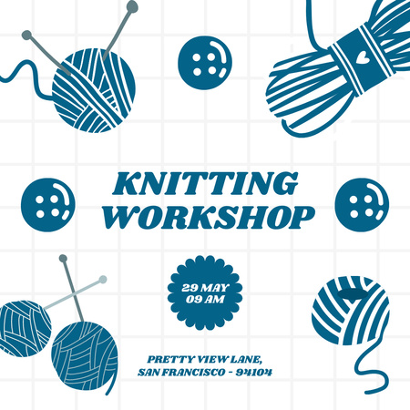 Knitting Workshop Service Offer Instagram Design Template