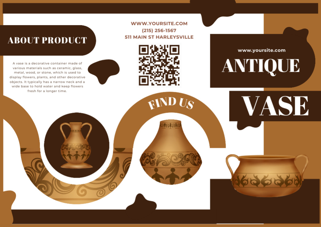Offer Discounts on Antique Vases Brochure – шаблон для дизайну