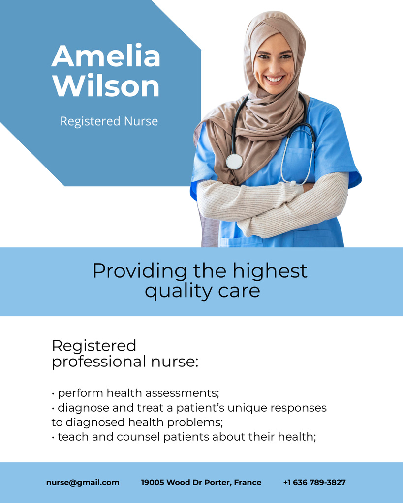 Plantilla de diseño de Registered Nurse Providing Care Services Poster 16x20in 