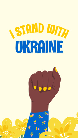 Plantilla de diseño de mujer negra de pie con ucrania Instagram Story 