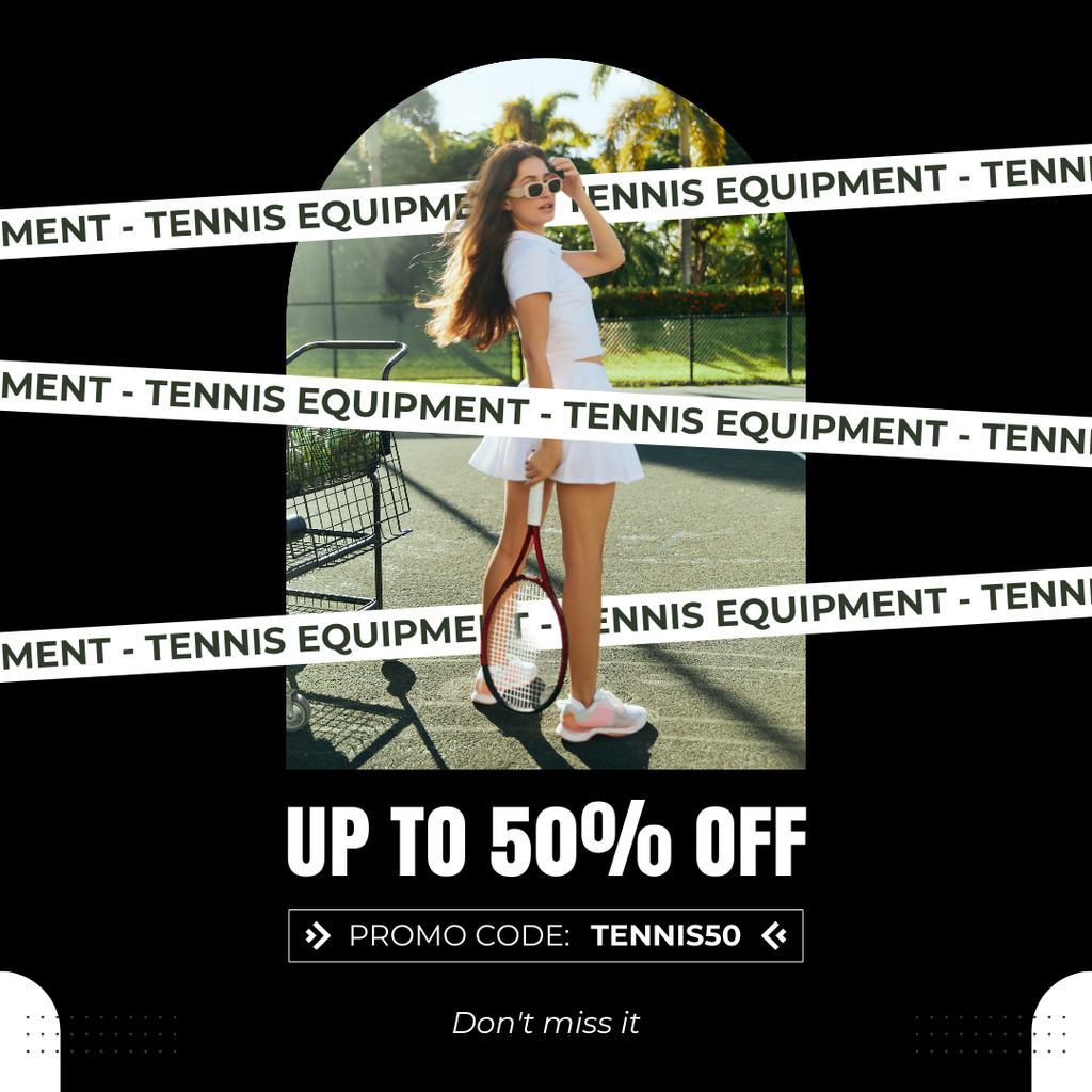 Plantilla de diseño de Promo of Tennis Equipment Sale Instagram AD 