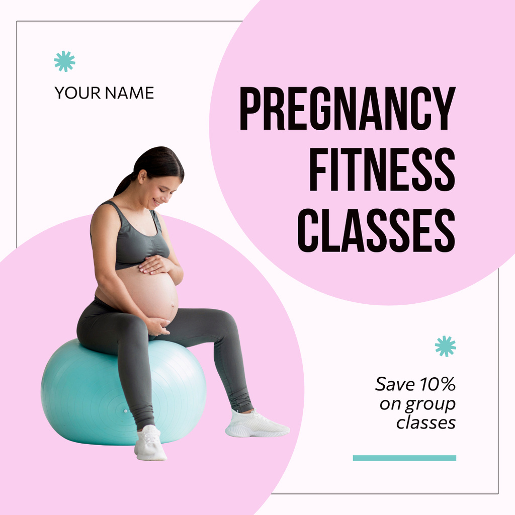 Plantilla de diseño de Pregnancy Fitness Classes Offer Instagram AD 