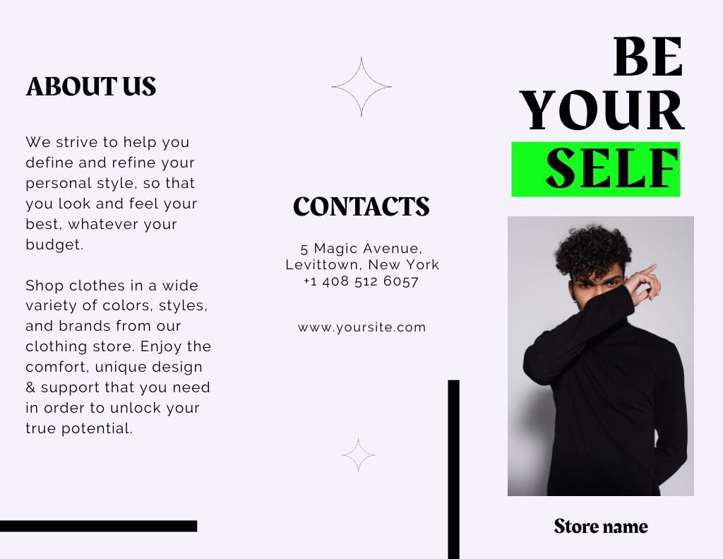 Fashion Collection Ad with Stylish Man Brochure 8.5x11in Design Template