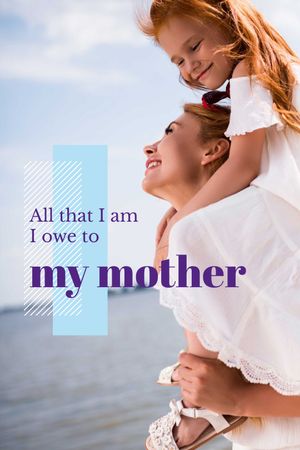 Happy Mother with Daughter Tumblr Šablona návrhu