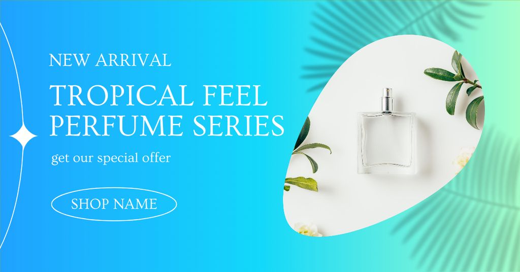 Template di design Perfume with Tropical Scent Facebook AD
