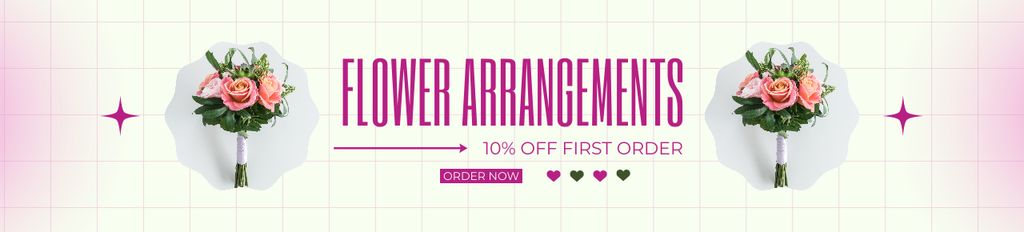 Designvorlage Discount on First Order of Laconic Bouquets für Ebay Store Billboard