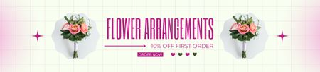 Discount on First Order of Laconic Bouquets Ebay Store Billboard Design Template
