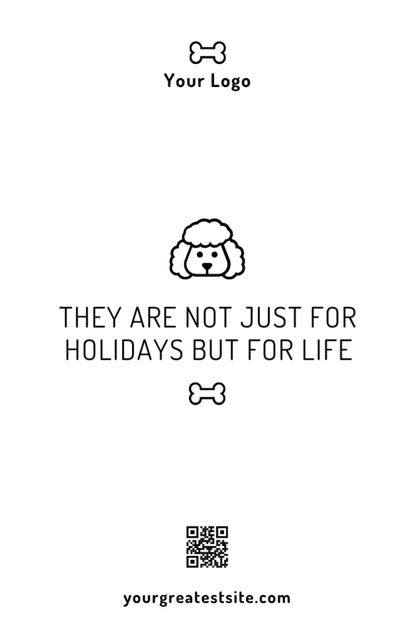 Quote About Pets And Responsibility With Dog Icon Invitation 5.5x8.5inデザインテンプレート