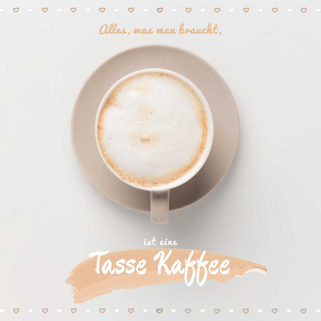 Plantilla de diseño de Coffee Shop Invitation with Cup of Cappuccino Animated Post 