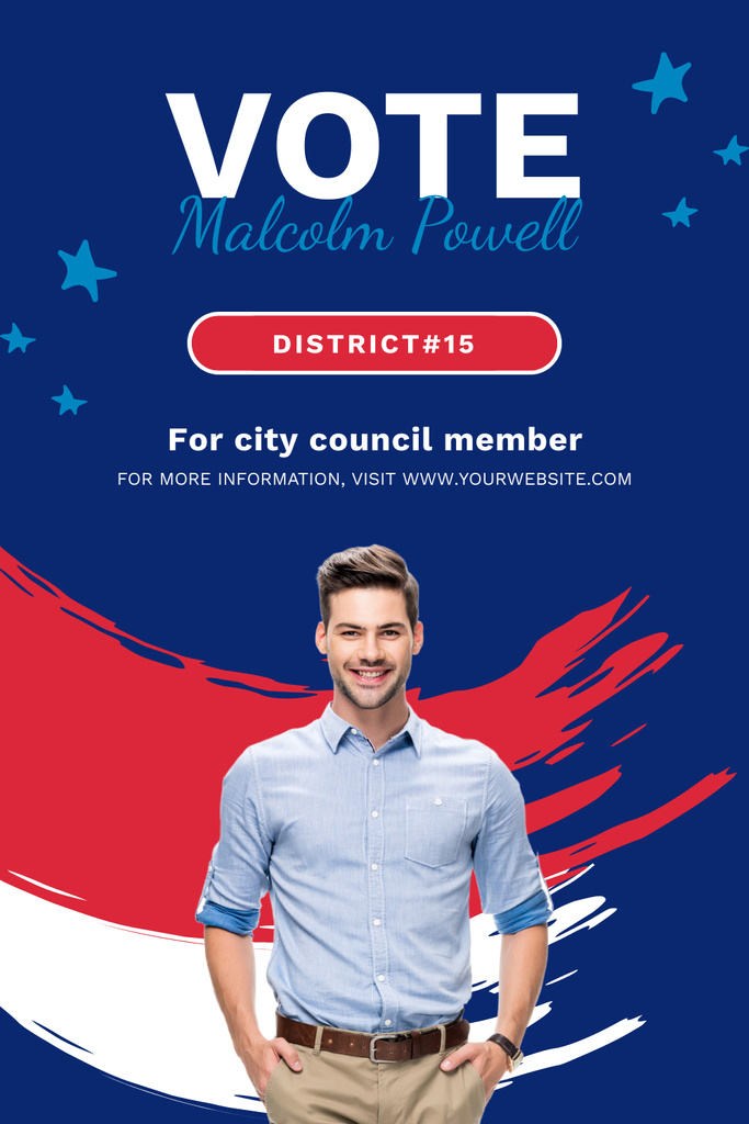 Voting for City Council Members Pinterest Design Template