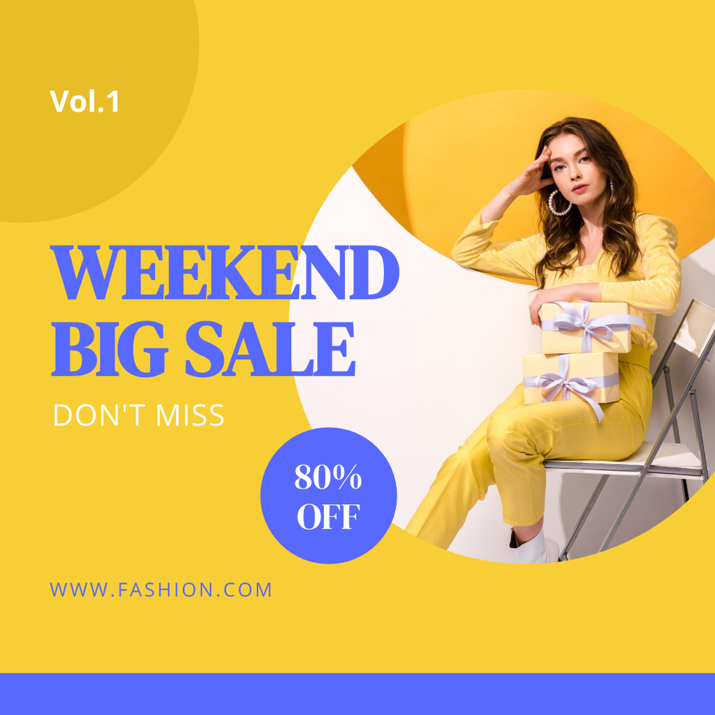 Weekend Big Fashion Sale Announcement Instagram tervezősablon