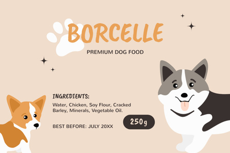 Premium Dog Food Label tervezősablon