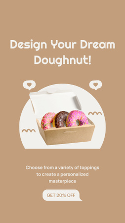 Oferta de caixas de presente Dream Donuts Instagram Story Modelo de Design