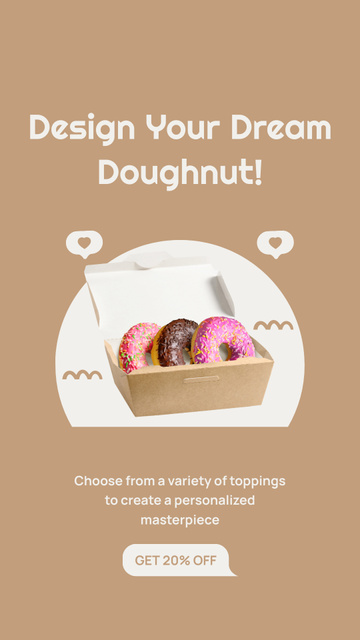 Offer of Dream Doughnuts Gift Boxes Instagram Story Design Template
