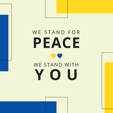 Plantilla de diseño de Acción en apoyo de Ucrania con cita inspiradora Instagram 