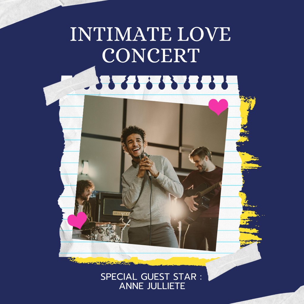 Modèle de visuel Love Music Concert Announcement With Special Guest - Instagram AD