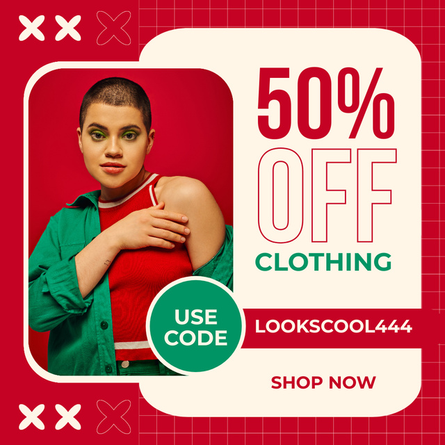 Offer of Big Discount on Stylish Clothes Instagram AD Design Template