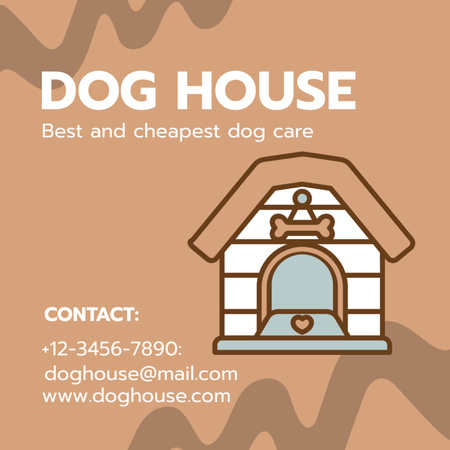 Dog House Making Services Square 65x65mm – шаблон для дизайну