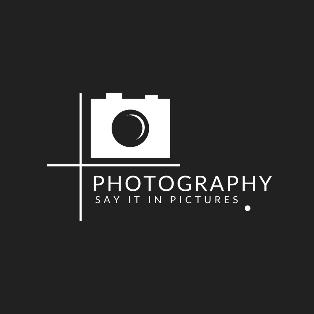 Photography Service Emblem with Camera Logo 1080x1080pxデザインテンプレート