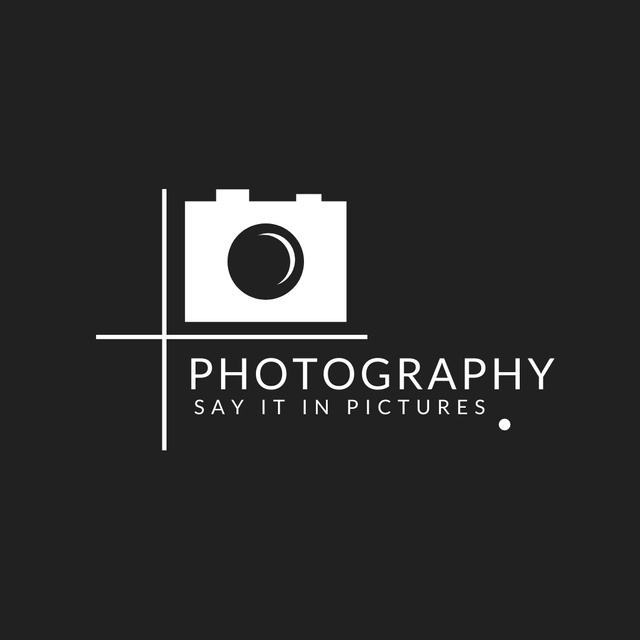 Designvorlage Photography Service Emblem with Camera für Logo 1080x1080px