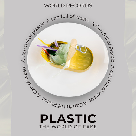 Music Album with Jar Full of Plastic Album Cover Design Template