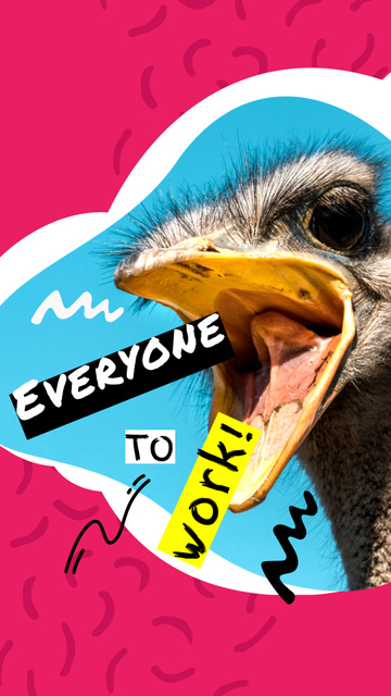 Funny screaming Ostrich Instagram Story – шаблон для дизайну