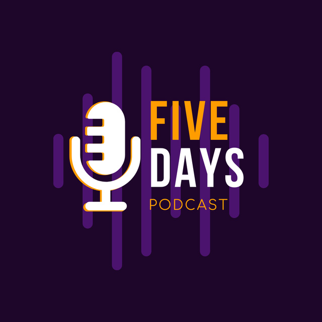 Designvorlage Violet Ad of Five Day Podcast  für Instagram
