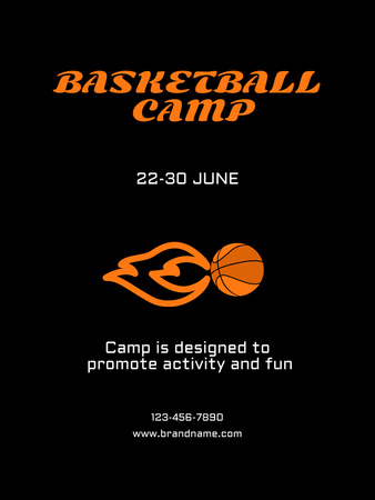 Basketball Camp Advertisement Poster US Πρότυπο σχεδίασης