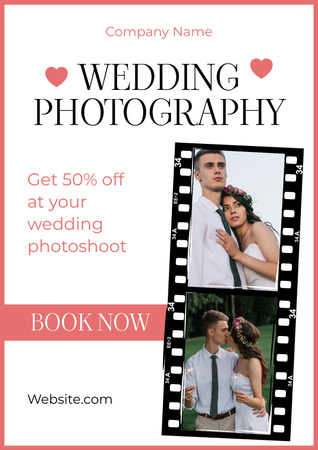 Modèle de visuel Offre de services de photographie de mariage - Poster