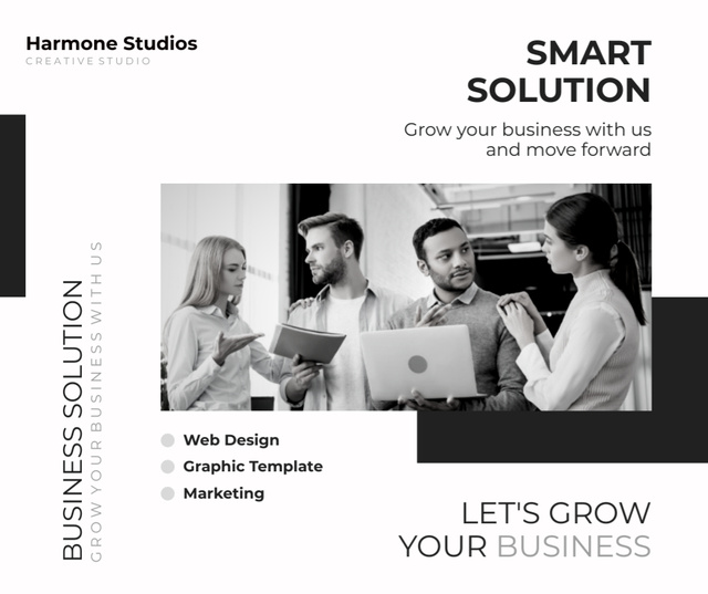 Offer of Smart Solutions for Business Facebookデザインテンプレート
