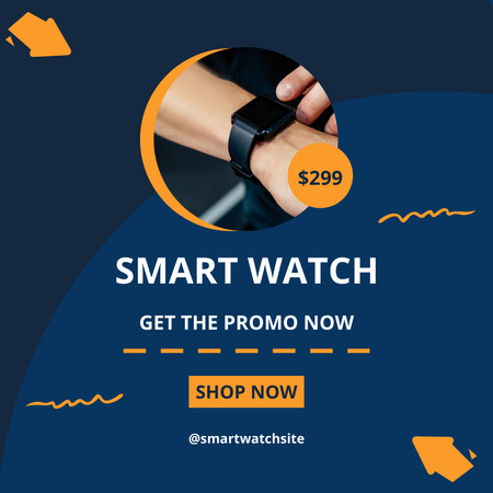 Promotion for Sale of New Smartwatch Model Instagram Design Template