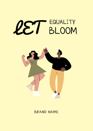 Ontwerpsjabloon van Poster van Phrase about Equality with Dancing Girls