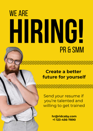 PR and SMM Open Position Poster A3 Design Template